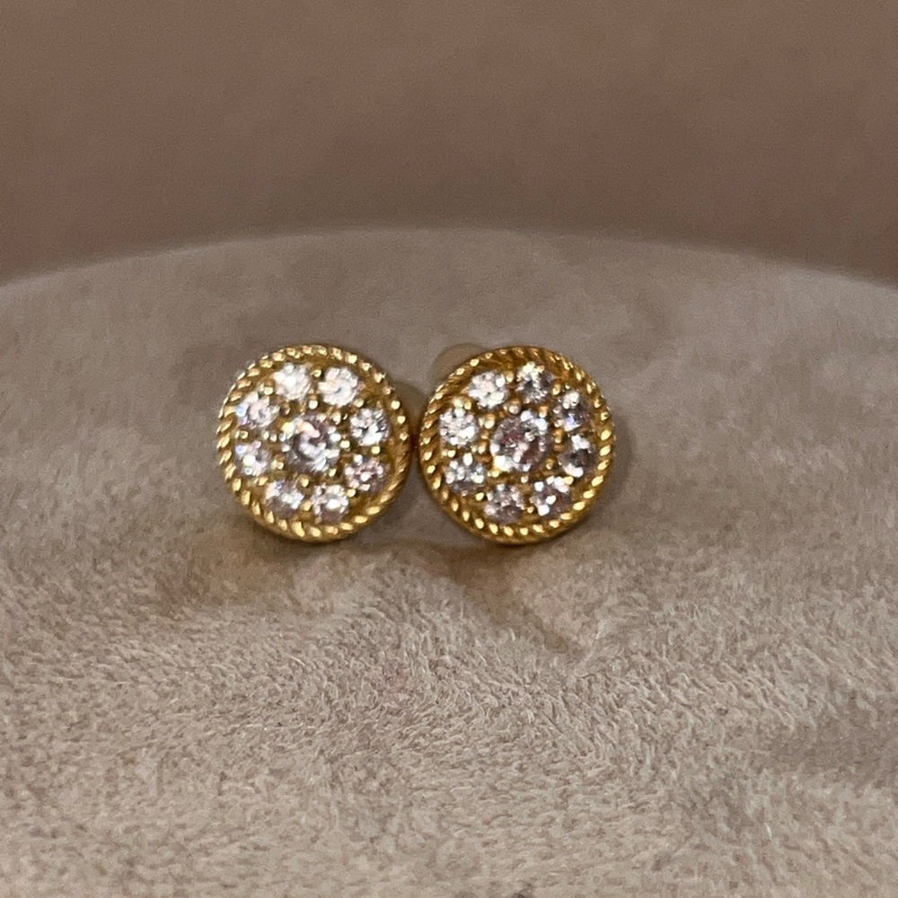 Freida Rothman vault gold over 925 sterling silver Stud Earrings.
